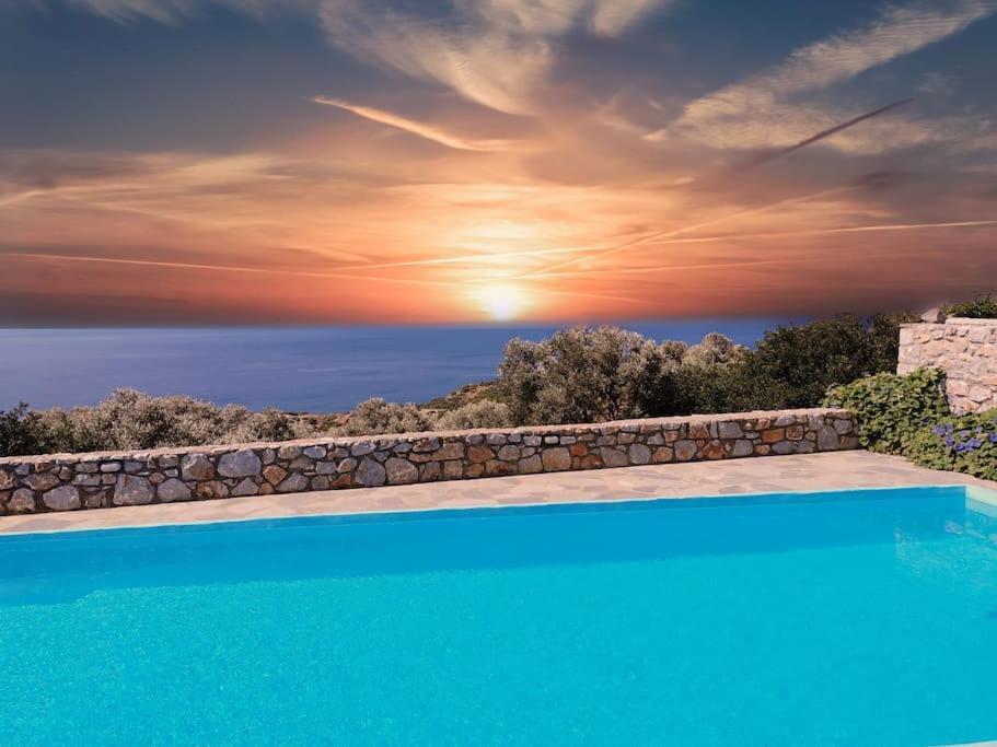 Villa Mavri Ruhige Private Pool Villa, Meerblick Agia Paraskevi  Exteriör bild